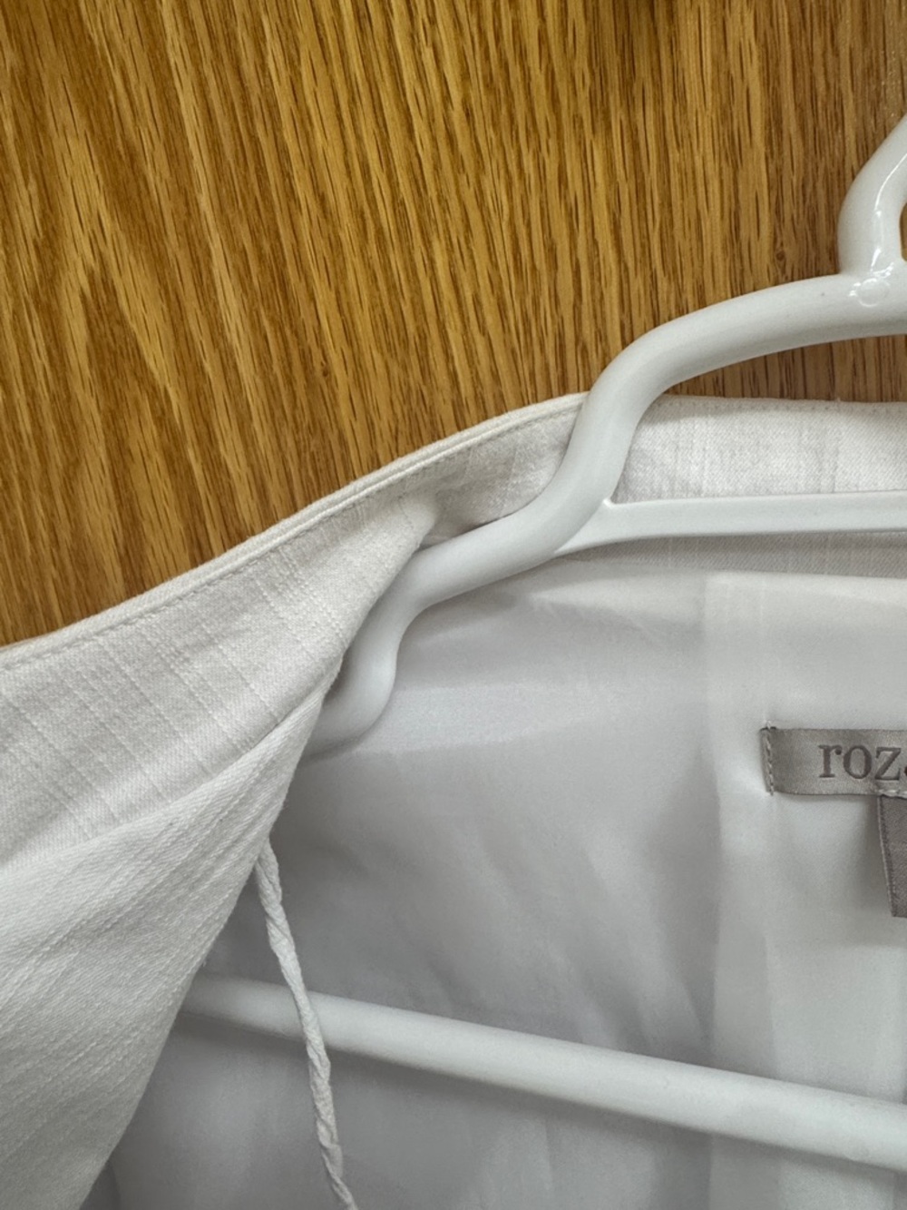 Liz Claiborne White Collarless Zip-Pocket Blazer - Picture 4 of 6